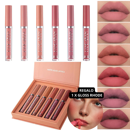 HANDAIYAN™ DE LUJO | SET DE LABIALES x6 + GLOSS RHODE DE REGALO